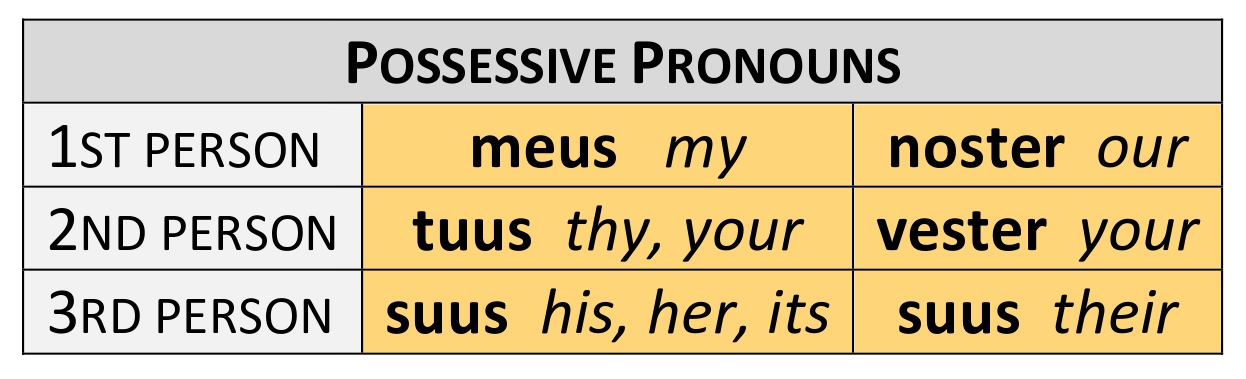 The possessive prounouns