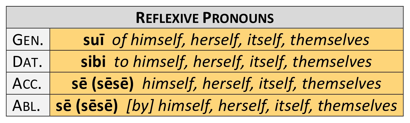 3rd person reflexive pronoun