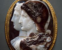 cameo gem with two profile heads of monarchs