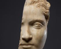 marble head of a girl, broken off at left