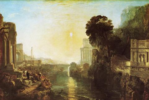 Dido Building Carthage (1815) by J. M. W. Turner (1775-1851). Oil on canvas. 155.5x232 cm. Now at the National Gallery, London.