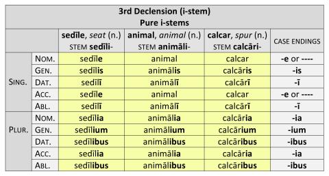 3rd Declension Neuter Pure i-stems