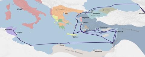 Hannibal's travels in the East (196–183 BC). 