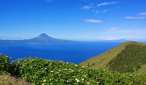 a view of Mount Pico, the Azores