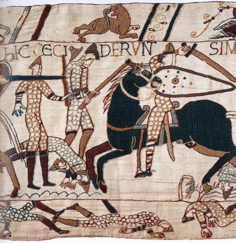 a mounted Norman warrior on the Bayeux Tapestry