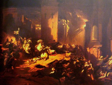 a painting with Bohemond capturing Antioch