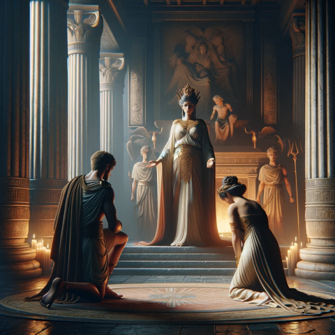 Medea and Jason at the feet of Circe, suppliants after the murder of Apsyrtus