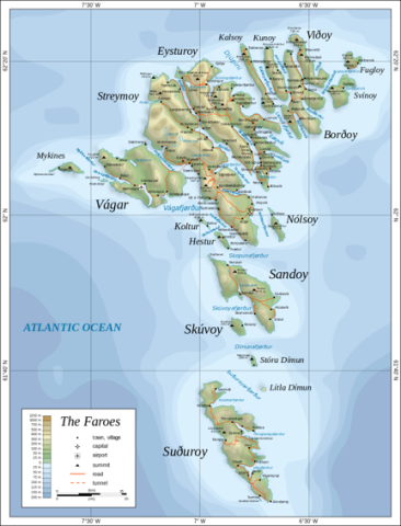 a fairly detailed map of the Faroe Islands
