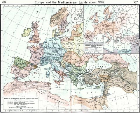 map of Europe and the middle east