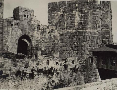 The Tower of David: the moat, main gate, and tower