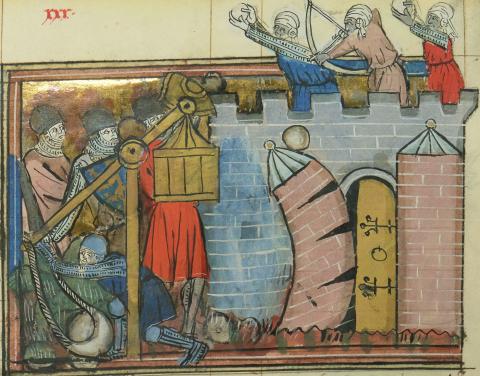 manuscript illumination showing the siege of Nicaea