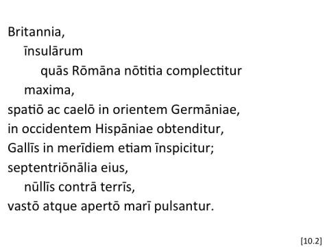 Tacitus Agricola 10.2 articulated