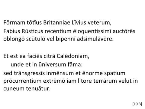 Tacitus Agricola 10.3 articulated