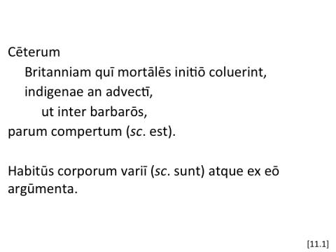 Tacitus Agricola 11.1 articulated