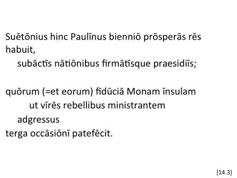 Tacitus Agricola 14.3 articulated