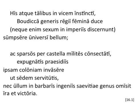 Tacitus Agricola 16.1 articulated
