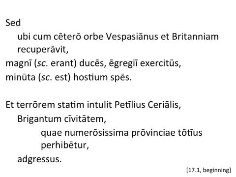 Tacitus Agricola 17.1 beginning articulated