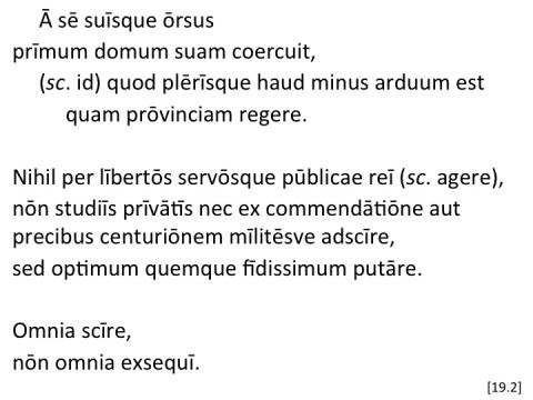 Tacitus Agricola 19.2 articulated