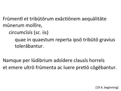 Tacitus Agricola 19.4 beginning articulated