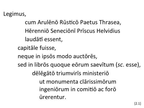 Tacitus Agricola 2.1 articulated