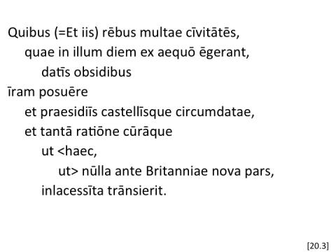 Tacitus Agricola 20.3 articulated