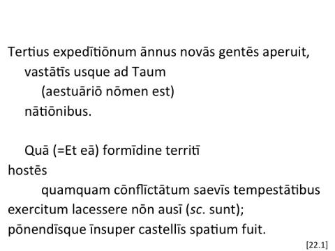 Tacitus Agricola 22.1 articulated