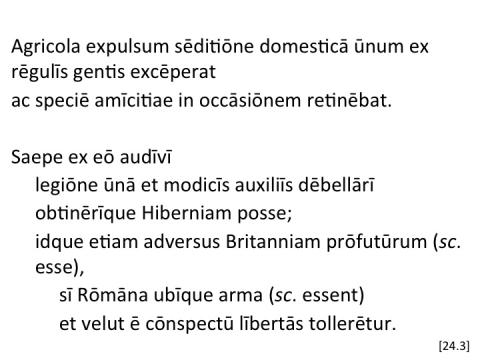 Tacitus Agricola 24.3 articulated