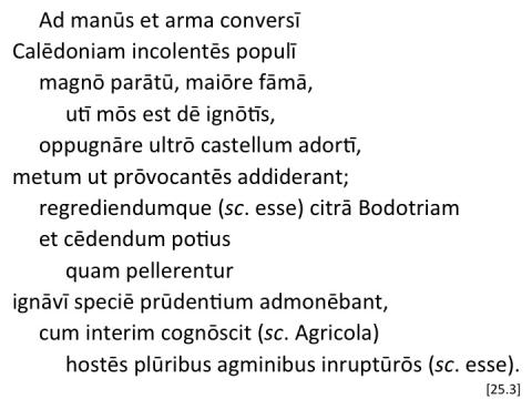 Tacitus Agricola 25.3 articulated