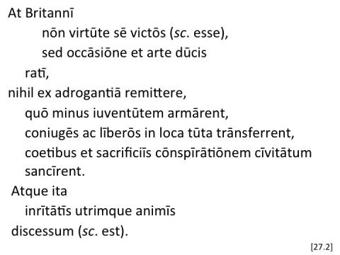 Tacitus Agricola 27.2 articulated