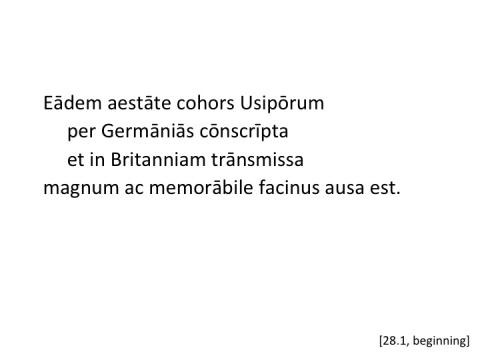 Tacitus Agricola 28.1 beginning articulated