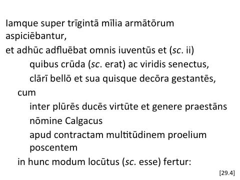 Tacitus Agricola 29.4 articulated