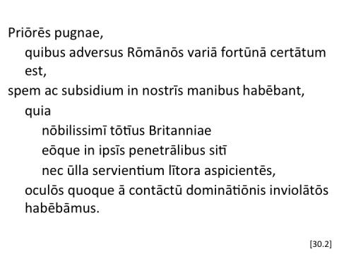Tacitus Agricola 30.2 articulated