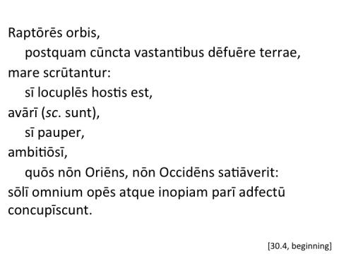 Tacitus Agricola 30.4 beginning articulated