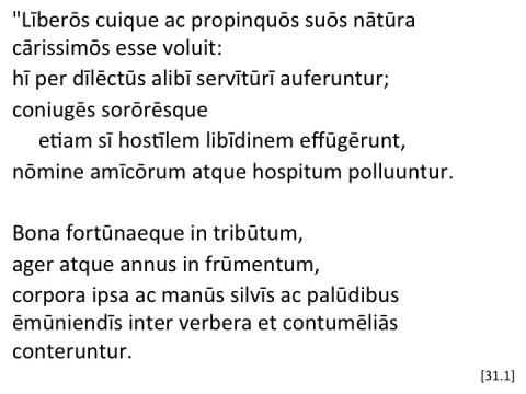 Tacitus Agricola 31.1 articulated
