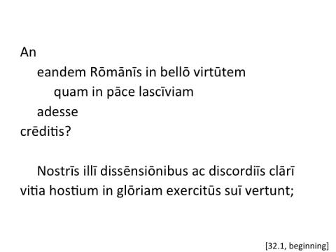 Tacitus Agricola 32.1 beginning articulated