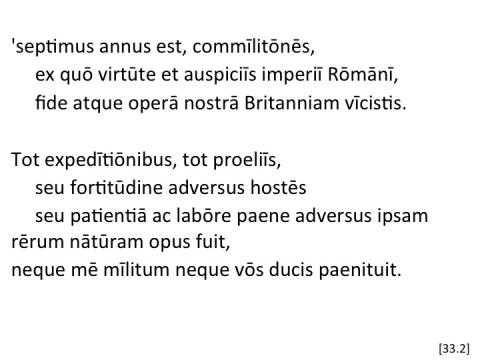 Tacitus Agricola 33.2 articulated