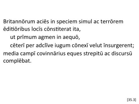 Tacitus Agricola 35.3 articulated