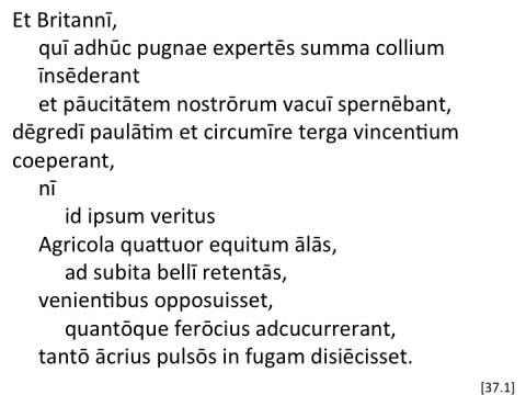 Tacitus Agricola 37.1 articulated