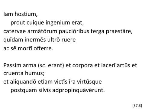 Tacitus Agricola 37.3 articulated
