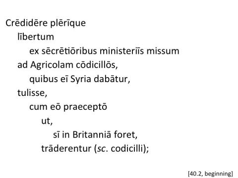 Tacitus Agricola 40.2 beginning articulated