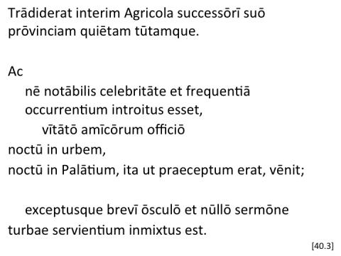 Tacitus Agricola 40.3 articulated