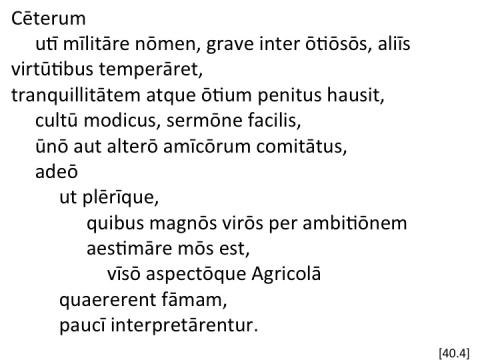 Tacitus Agricola 40.4 articulated
