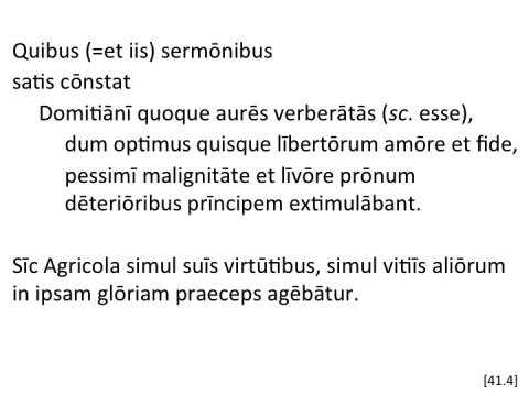Tacitus Agricola 41.4 articulated