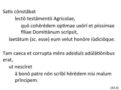Tacitus Agricola 43.4 articulated