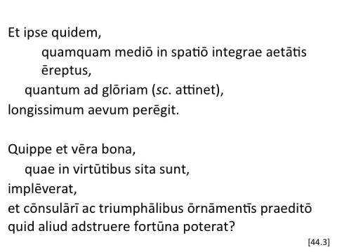 Tacitus Agricola 44.3 articulated