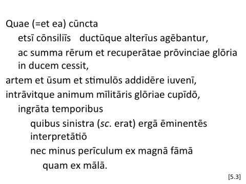Tacitus Agricola 5.3 articulated