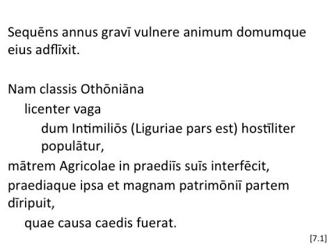 Tacitus Agricola 7.1 articulated