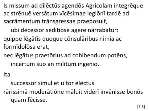 Tacitus Agricola 7.3 articulated