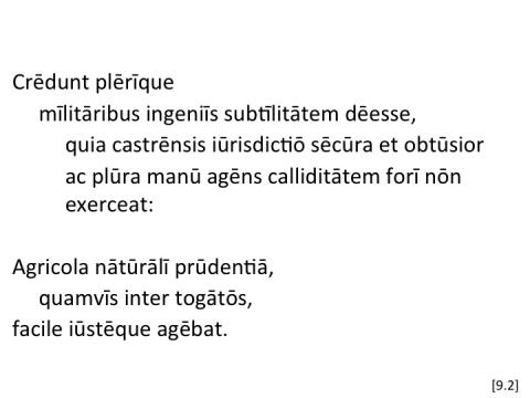 Tacitus Agricola 9.2 articulated