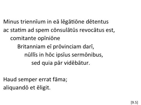 Tacitus Agricola 9.5 articulated